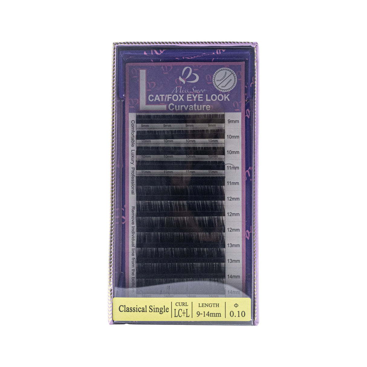 Miss Smoo Cat/Fox eye look curvature classic single LC+L Curl (9-14mm) 0.10
