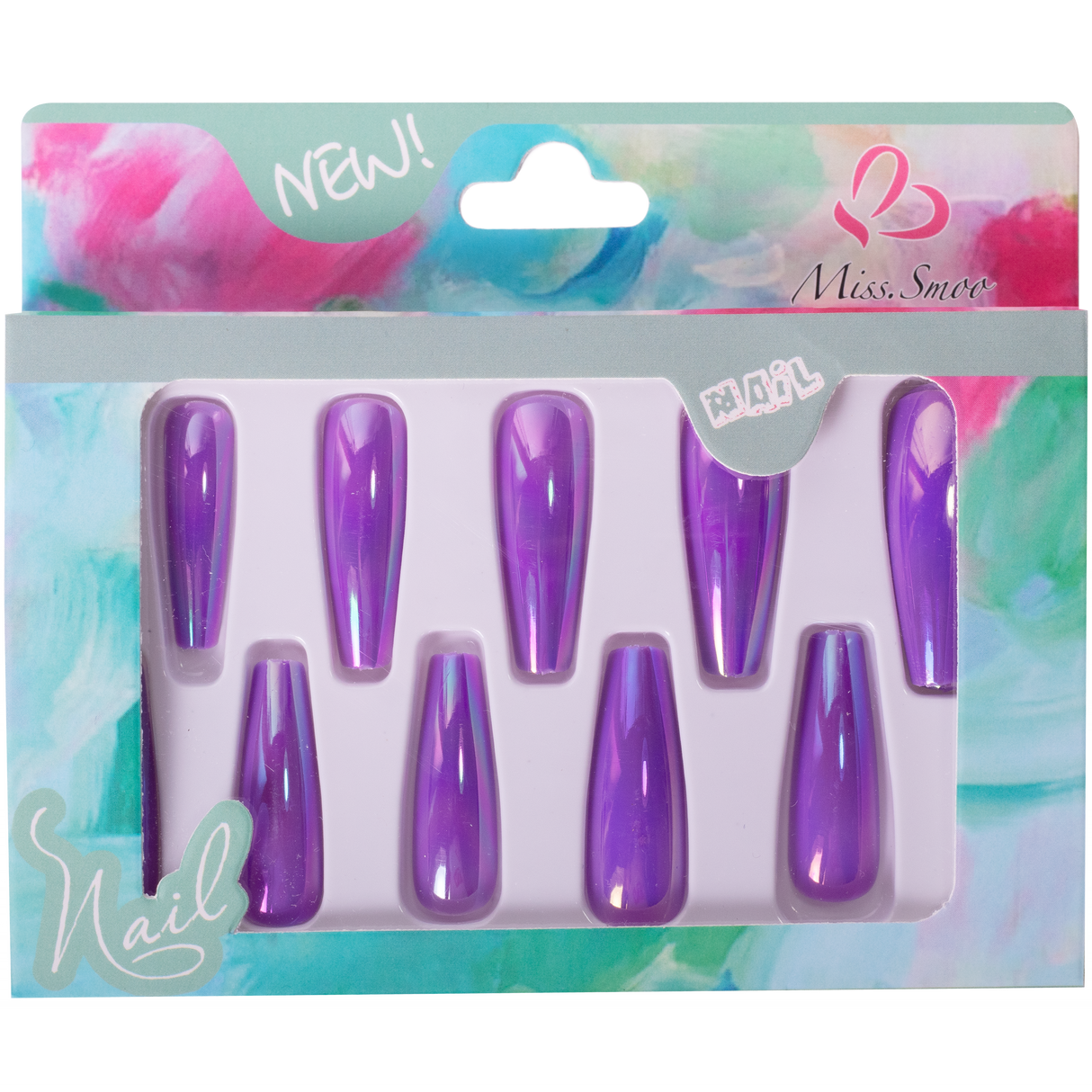 Miss Smoo Purple Stick On Nails24 pieces