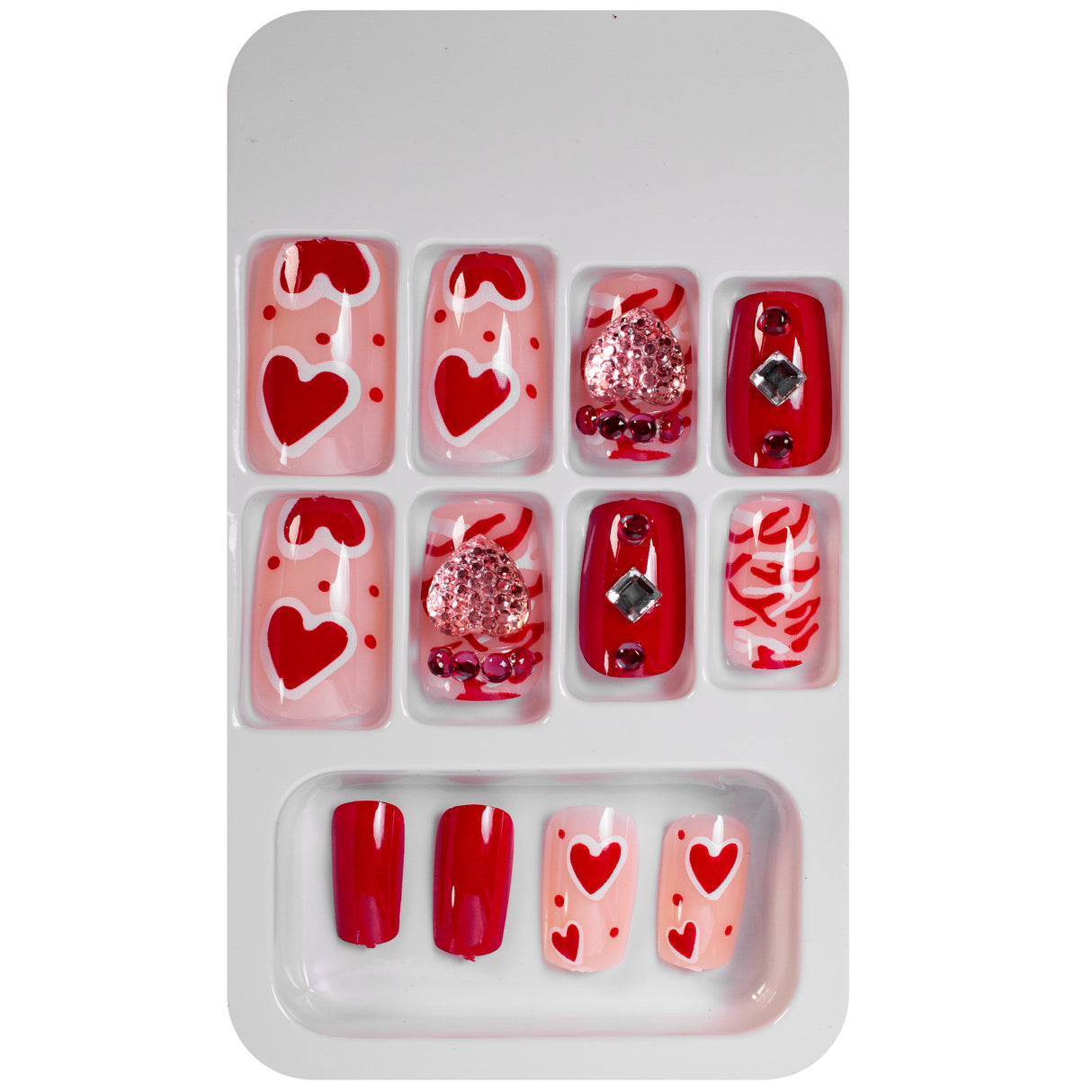 12 Pieces Love Edition Press on Fake Nails