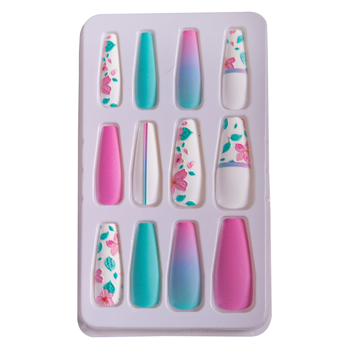 24 Piece Miss Smoo Stick On Nails multi colour