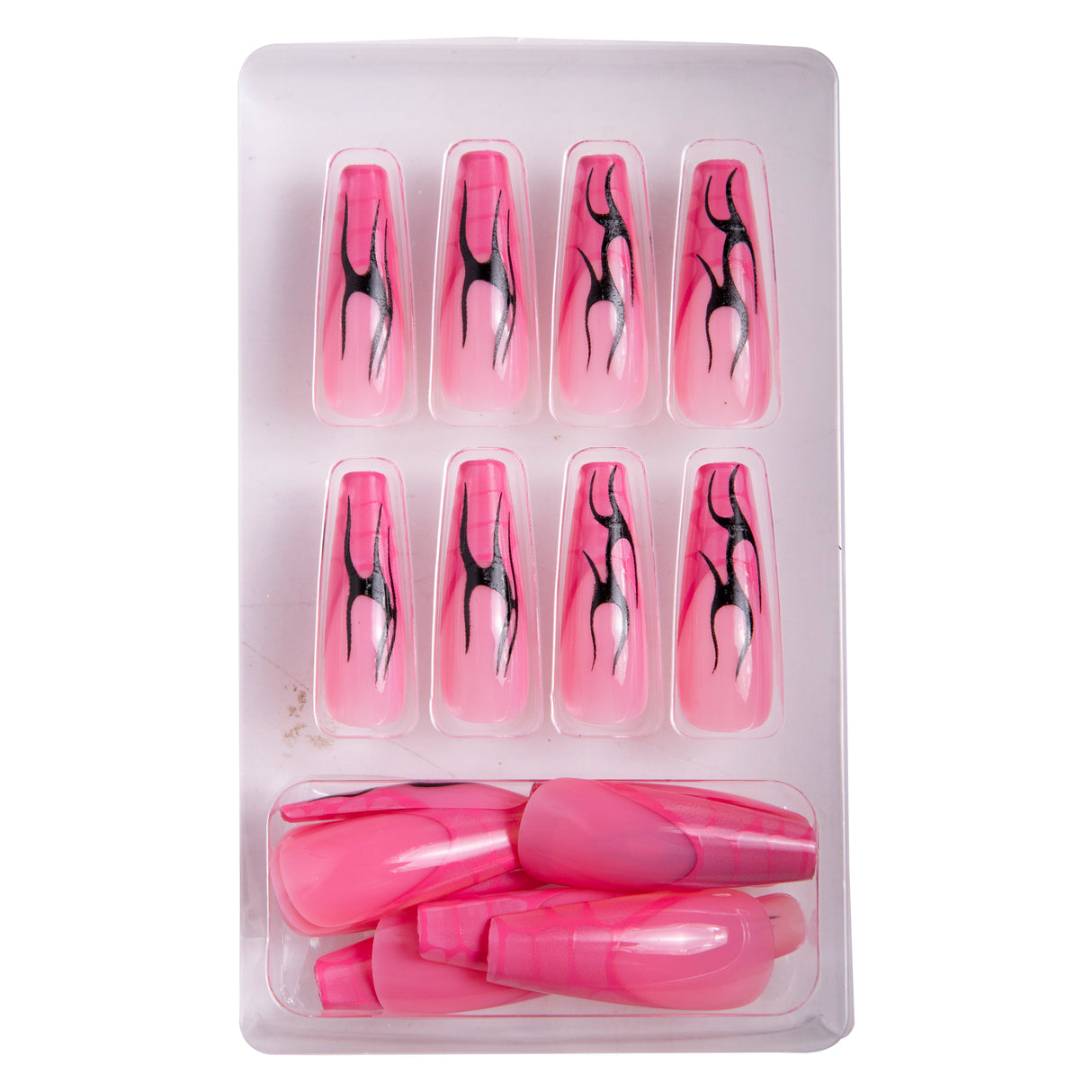 24 Piece Miss Smoo Stick On Nails Pink and Black