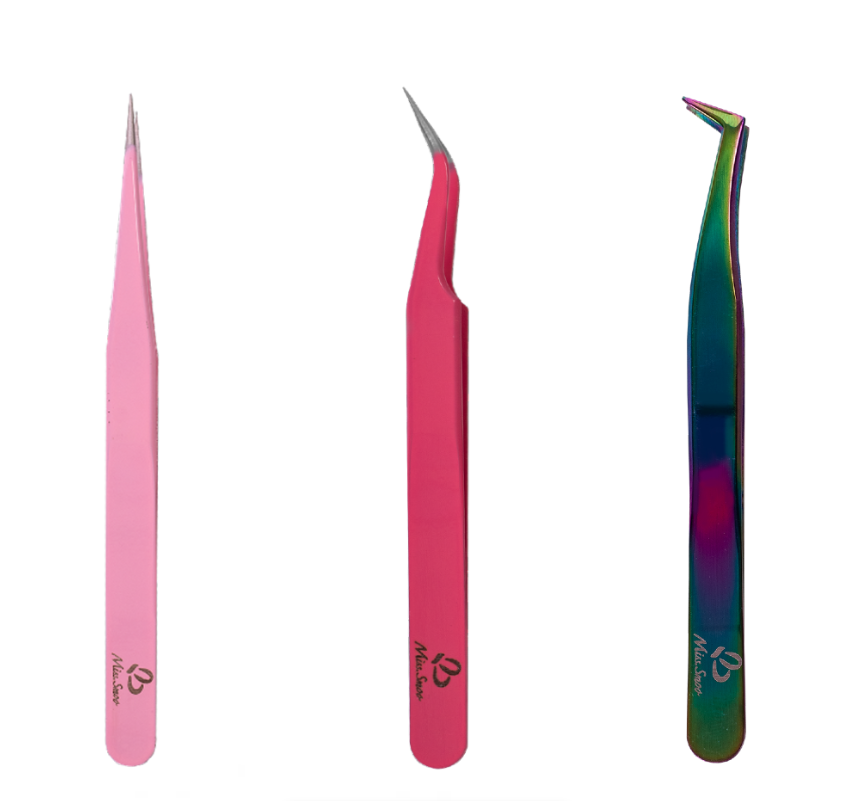 3 Piece Eyelash Extension Tweezers Master