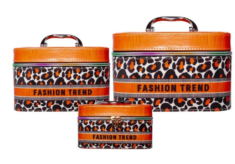 3 Pieces Makeup Leopard Print Bags