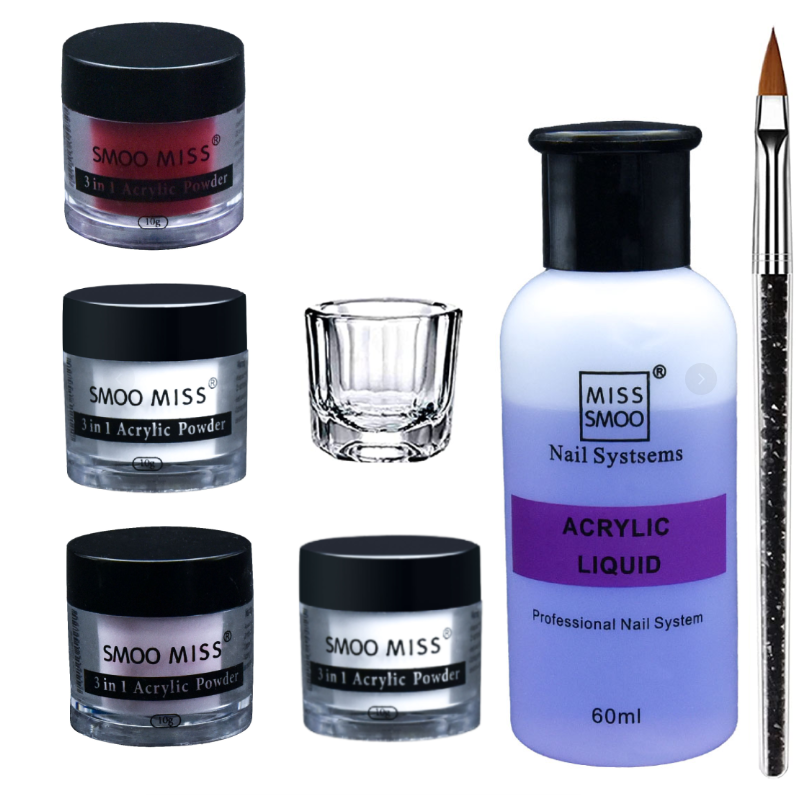 Acrylic Powder Nail Kit for Nail Extension with Acrylic Liquid & Nail Brush