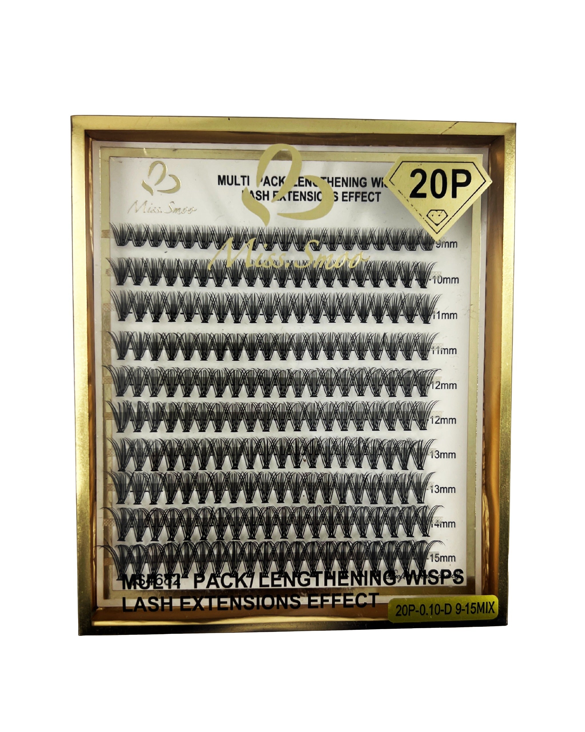 20P-0.10D 9-15 mix multi pack lengthening wisps lash extensions effect